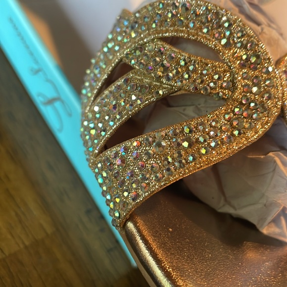 Lauren  Lorraine, style #Vanessa gold sequins,sparkling with a two inch heel - Picture 10 of 11